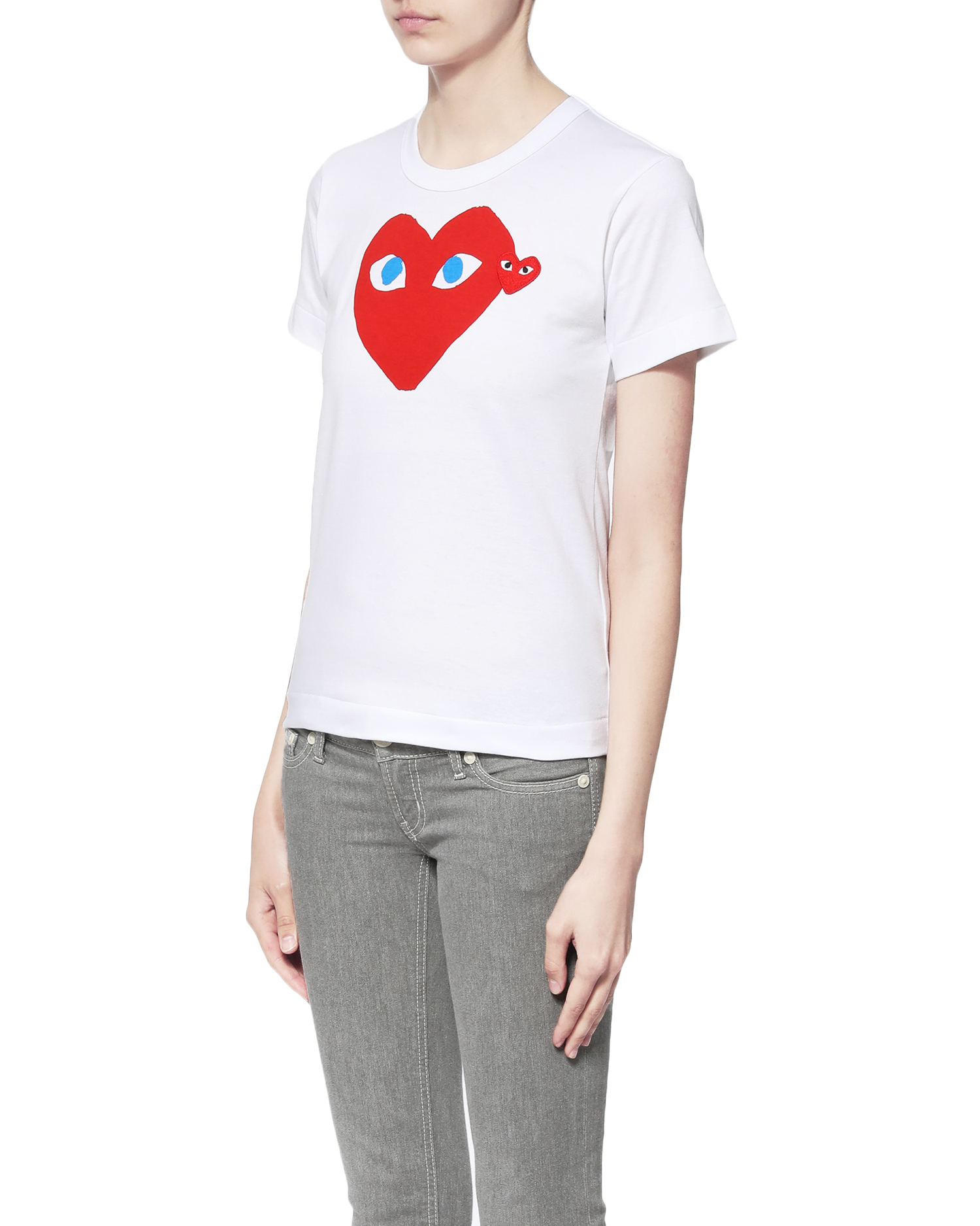 PLAY COMME des GARÇONS Double heart logo tee| ITeSHOP