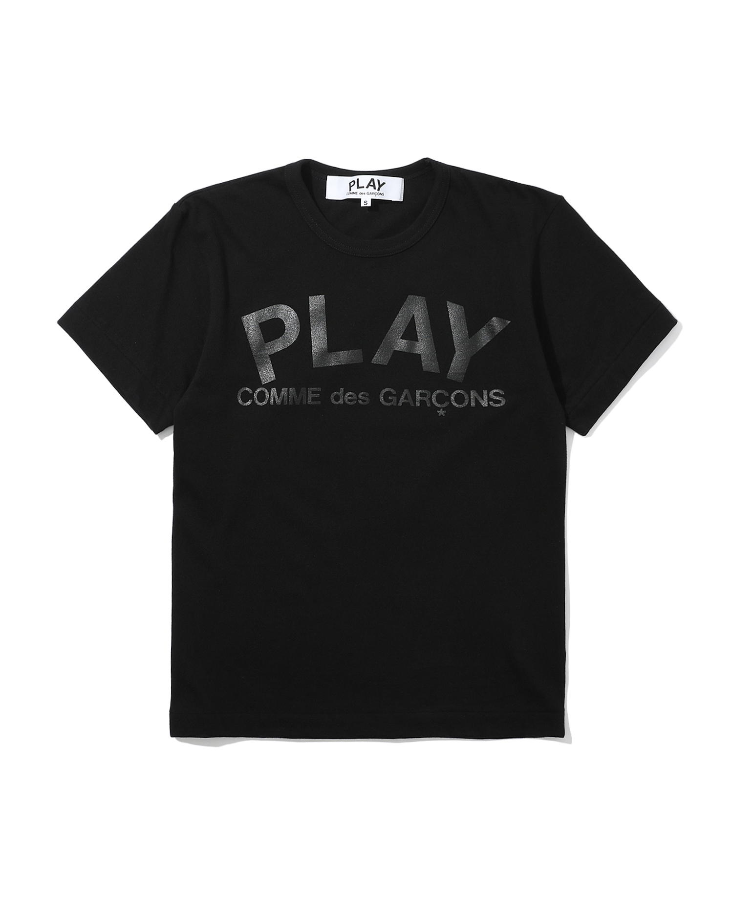 Front of plain black t-shirt.