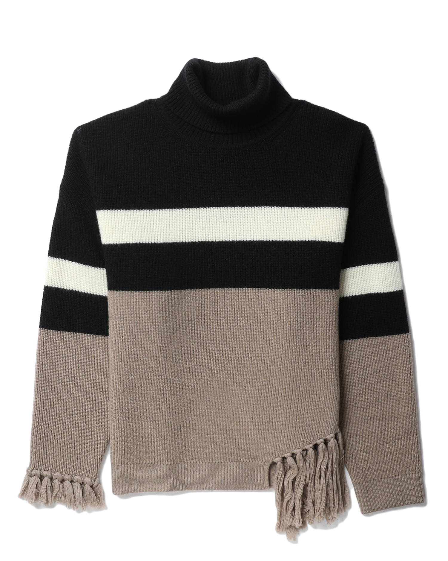 CULLNI Asymmetric fringe turtleneck sweater| ITeSHOP