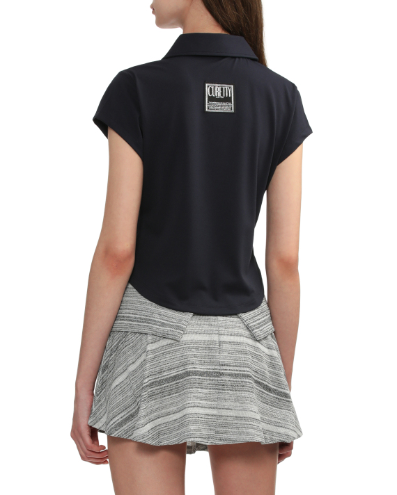 CURETTY Logo crop polo shirt