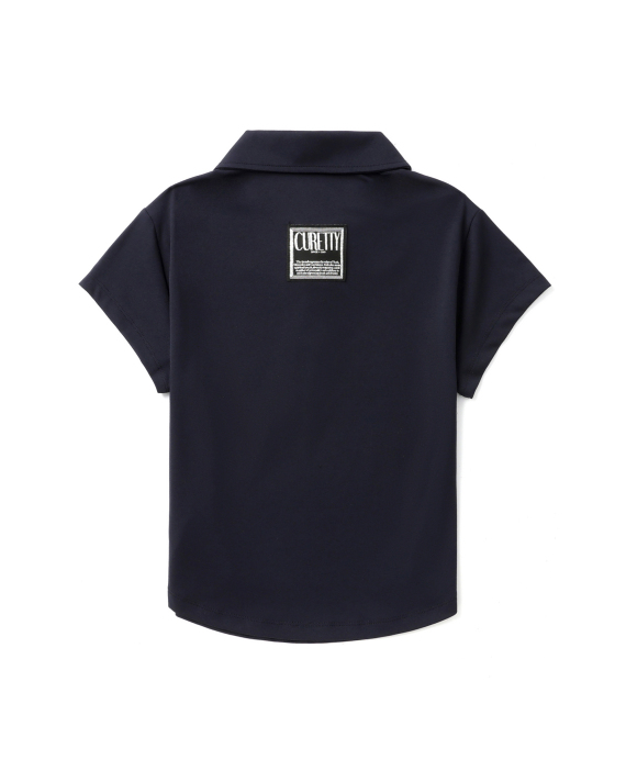 CURETTY Logo crop polo shirt