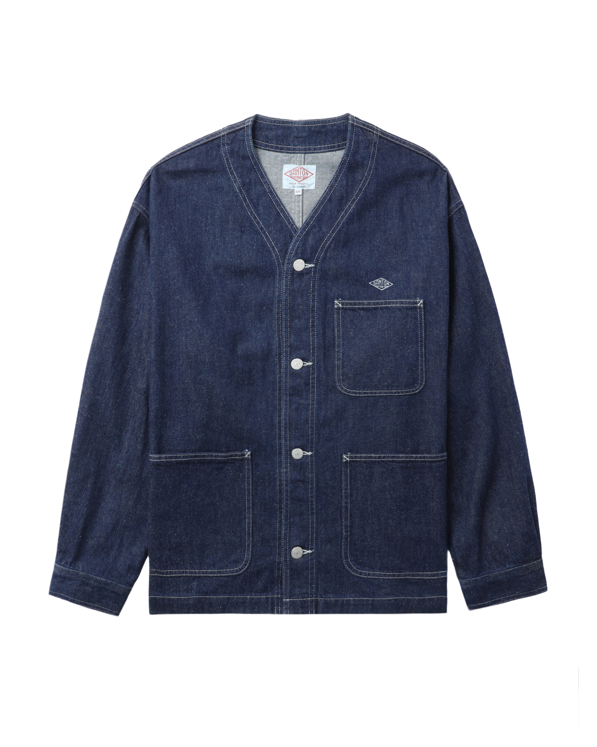 DANTON Denim collarless jacket | ITeSHOP