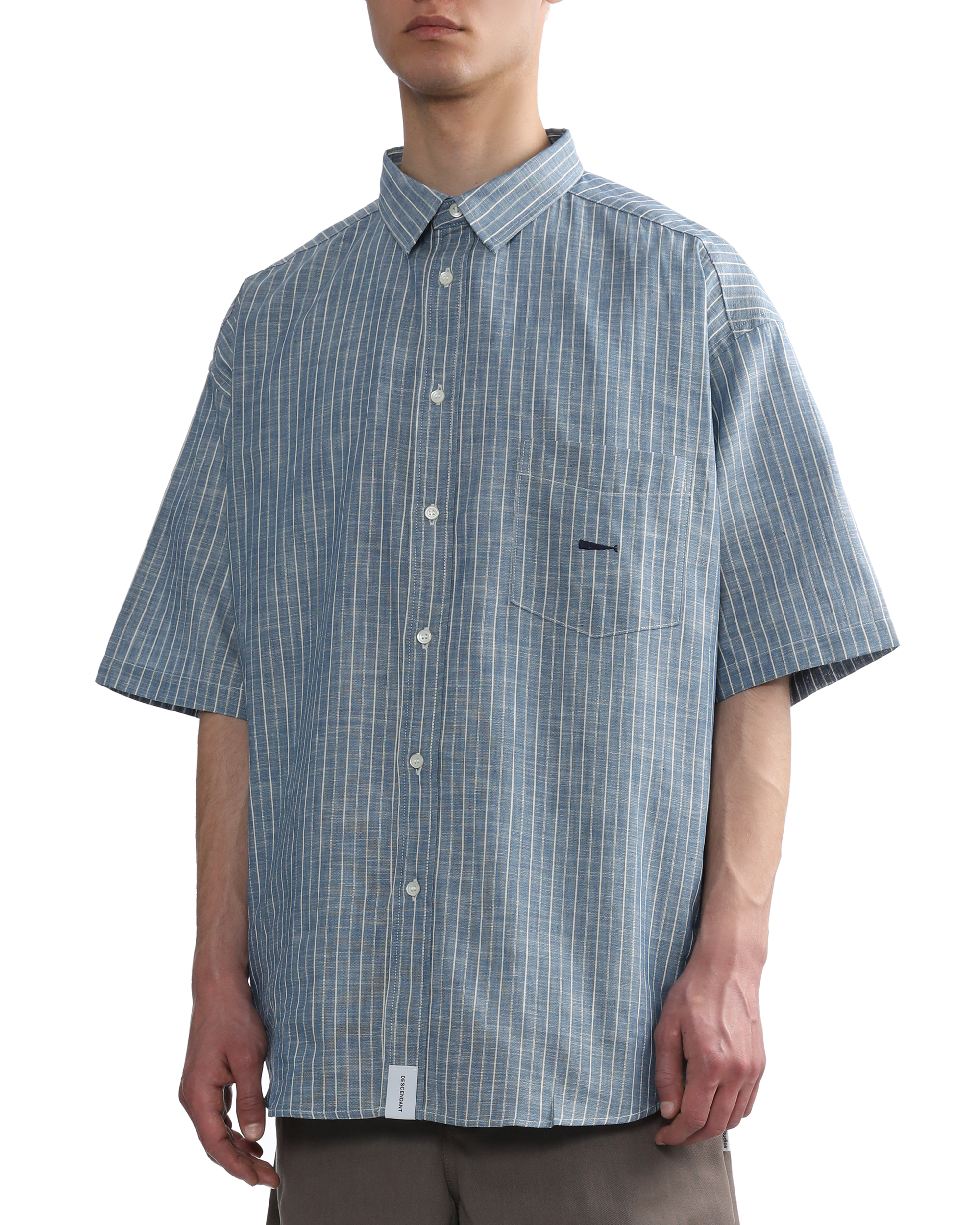 Kennedy's chambray shift stripe SS shirt