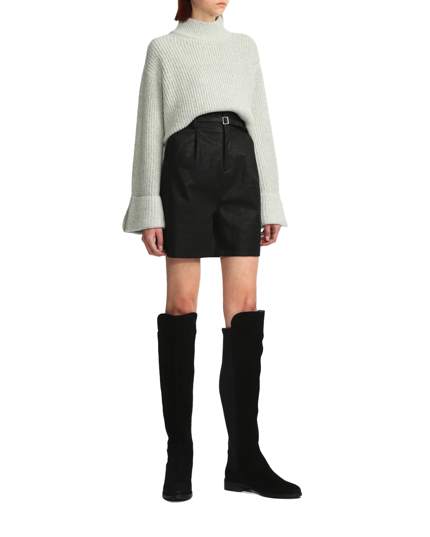 EMODA Faux leather belted shorts | ITeSHOP