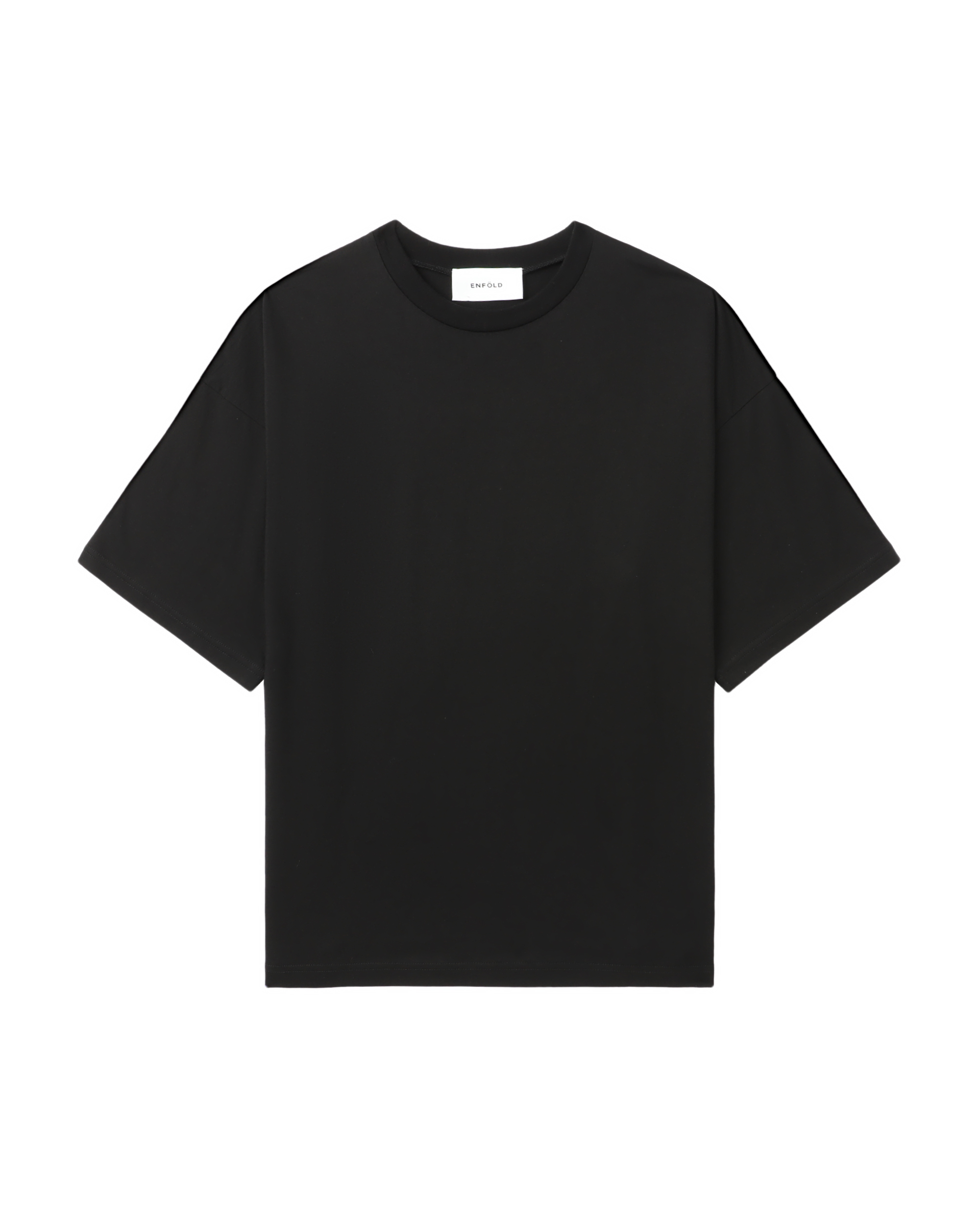 Front of plain black t-shirt.