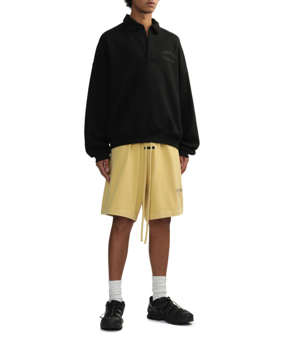 ESSENTIALS Long sleeve fleece polo shirt