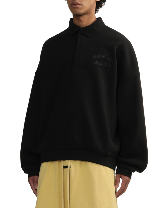 ESSENTIALS Long sleeve fleece polo shirt