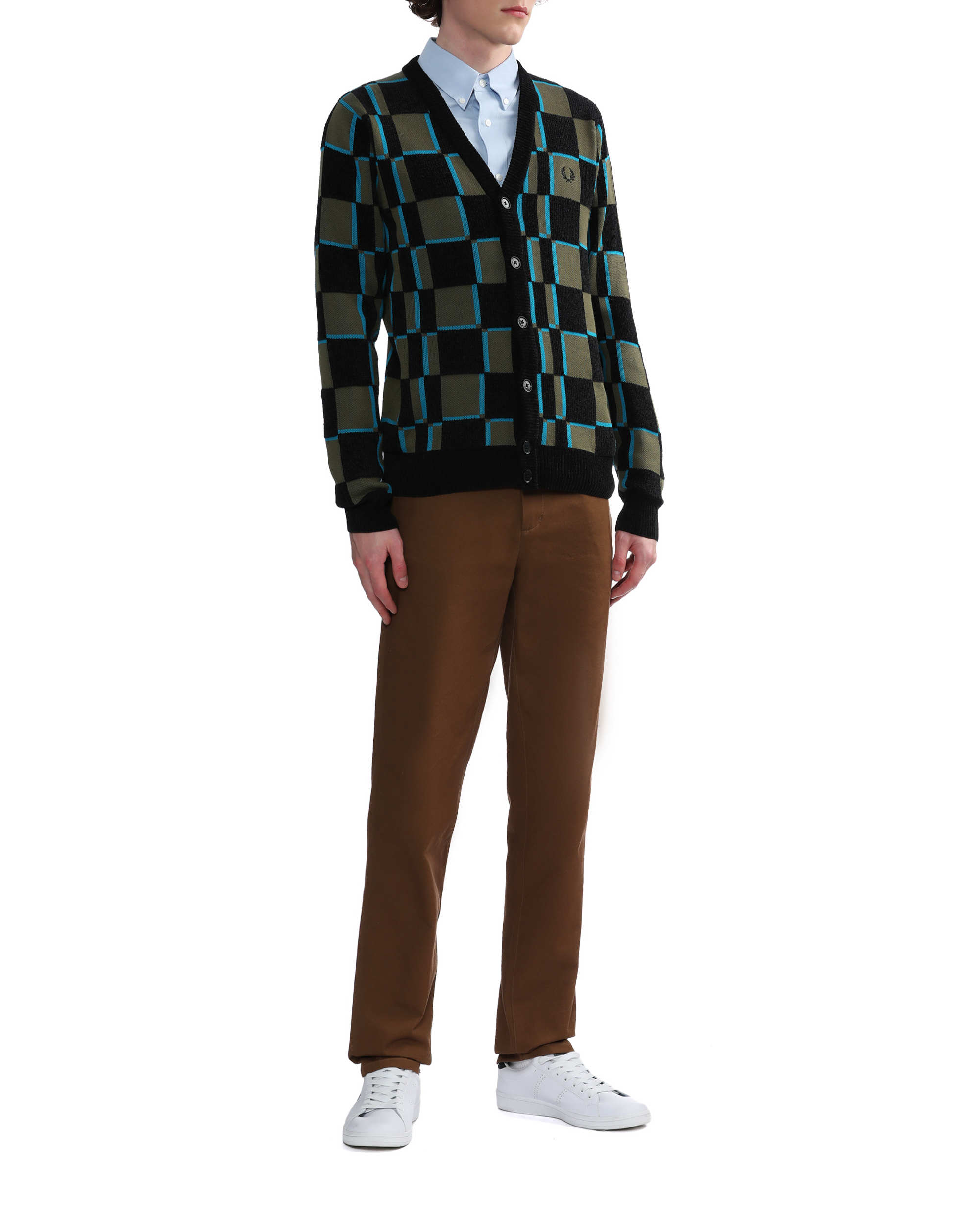 Fred Perry Glitch chequerboard cardigan | ITeSHOP