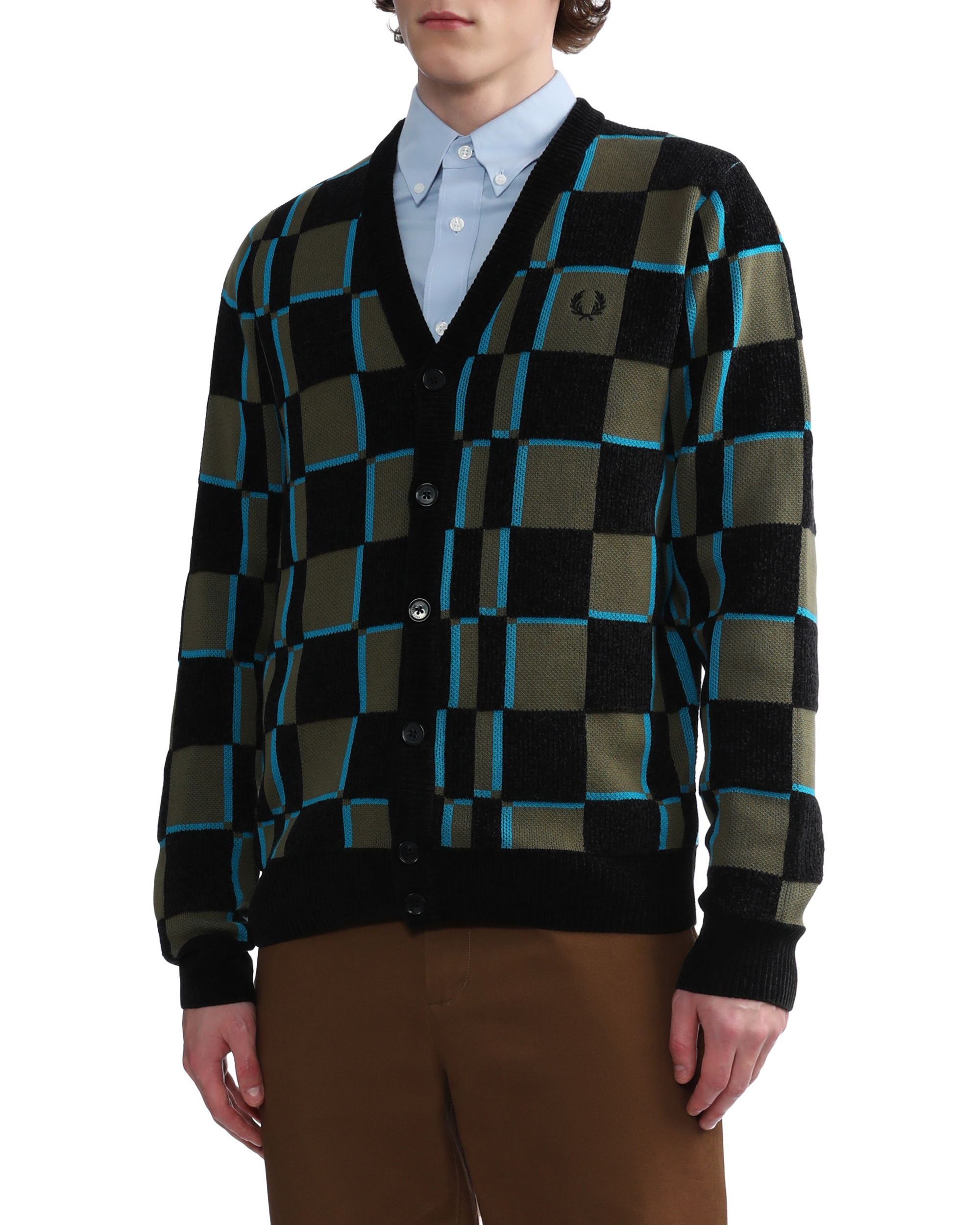 Fred Perry Glitch chequerboard cardigan | ITeSHOP