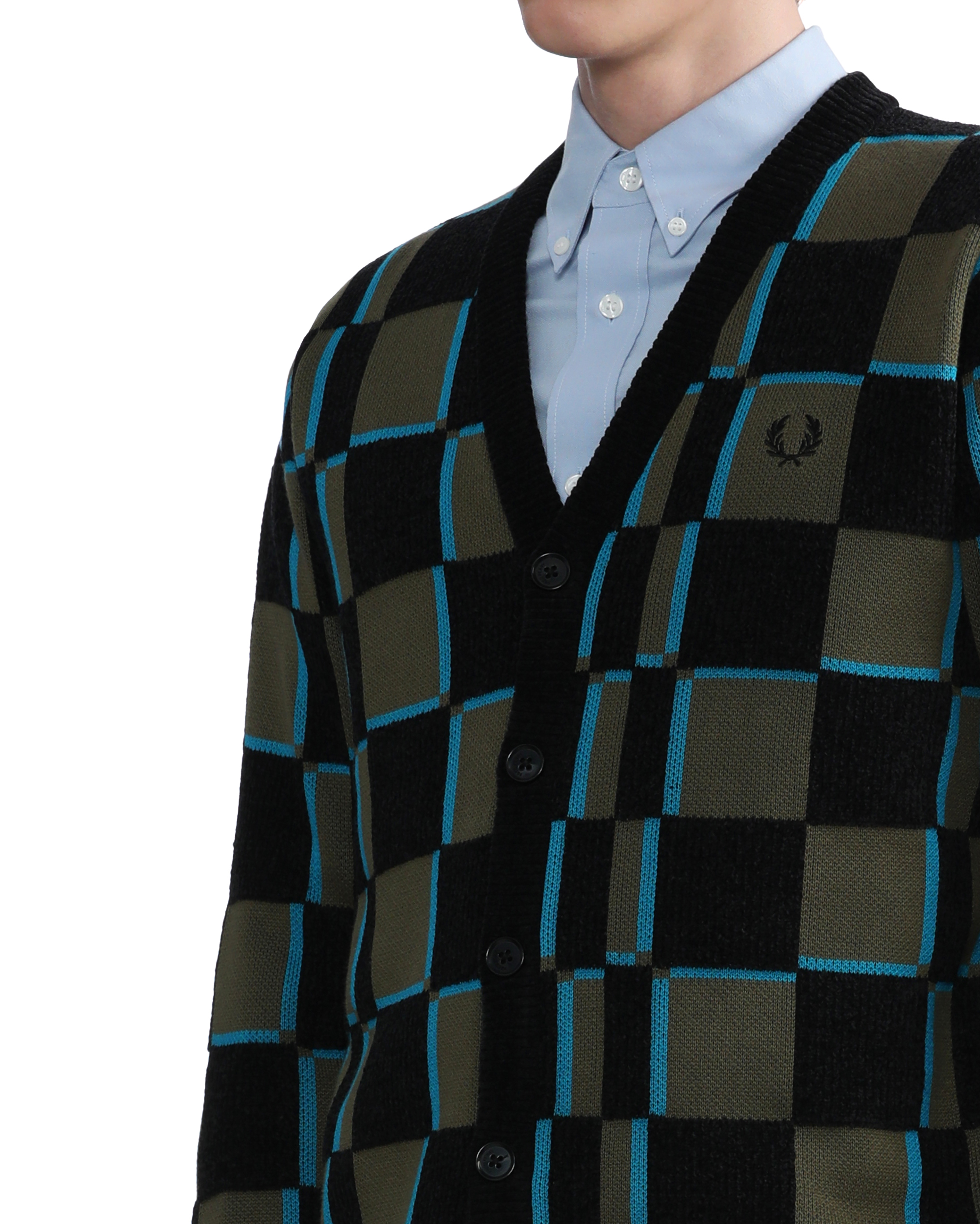 Fred Perry Glitch chequerboard cardigan | ITeSHOP