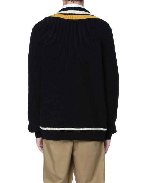 Striped v-neck sweater image number 4
