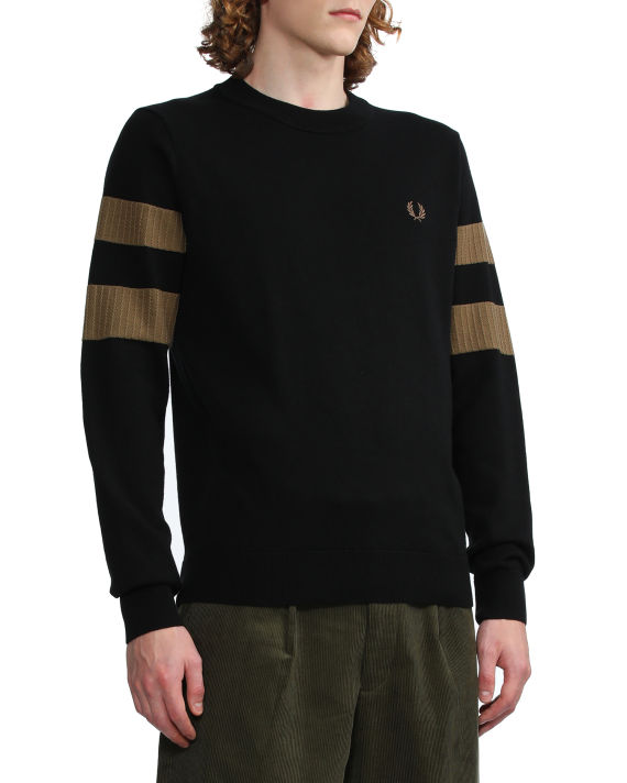 Tipped sleeve crew neck knit image number 2