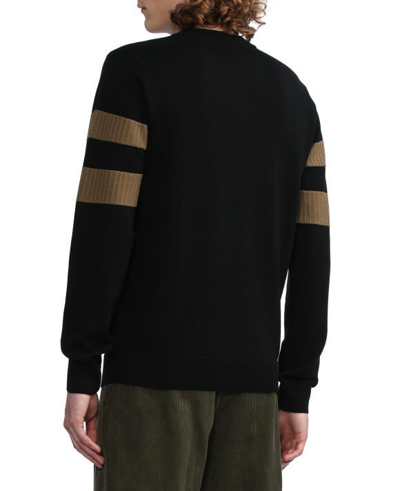 Tipped sleeve crew neck knit image number 3