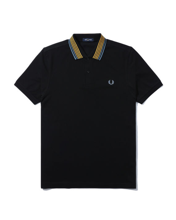 Striped collar polo shirt image number 0