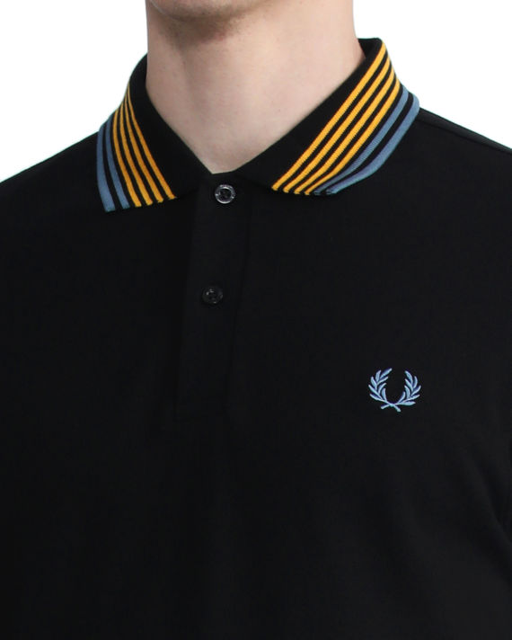 Striped collar polo shirt image number 4