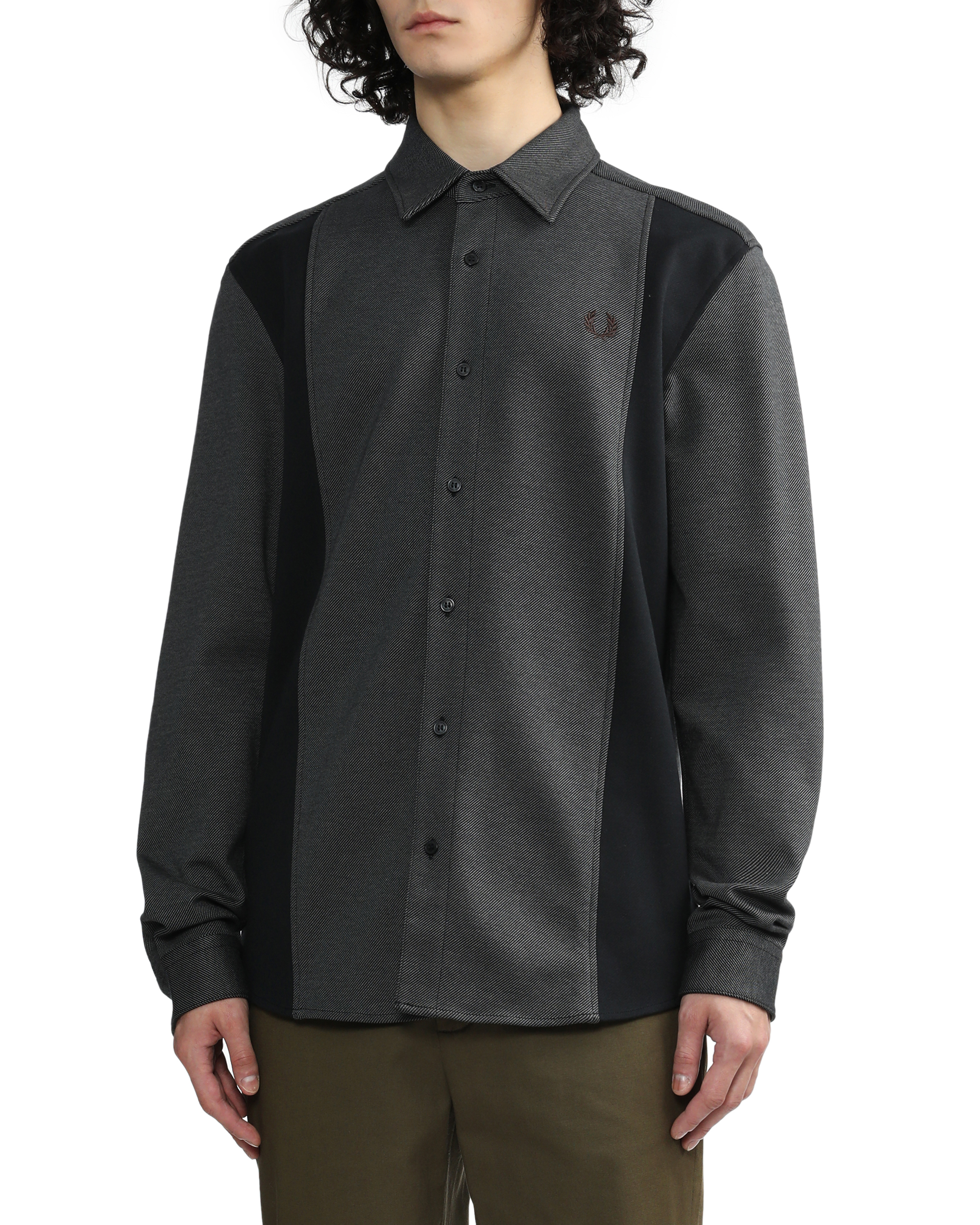 Panelled twill shirt