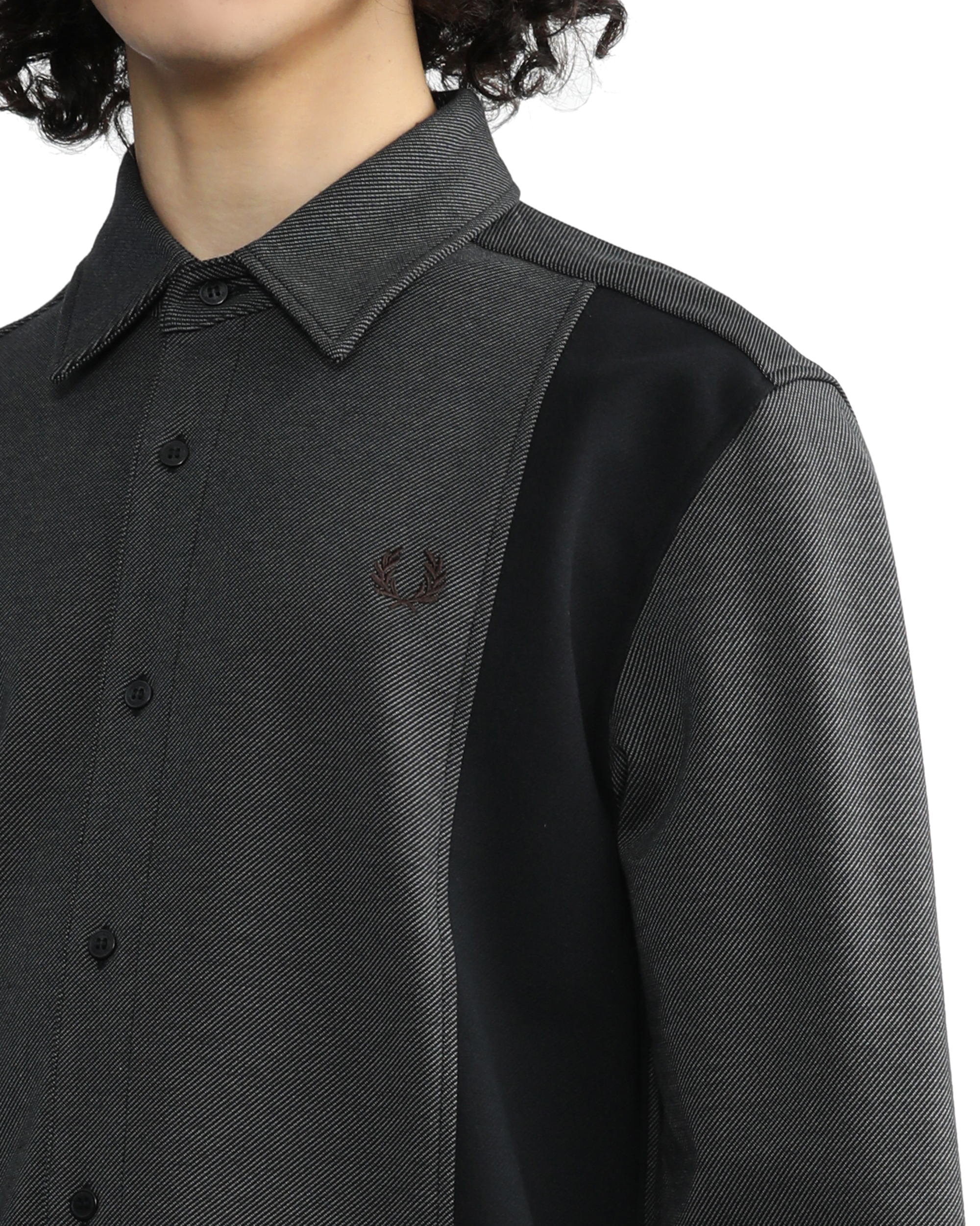 Panelled twill shirt