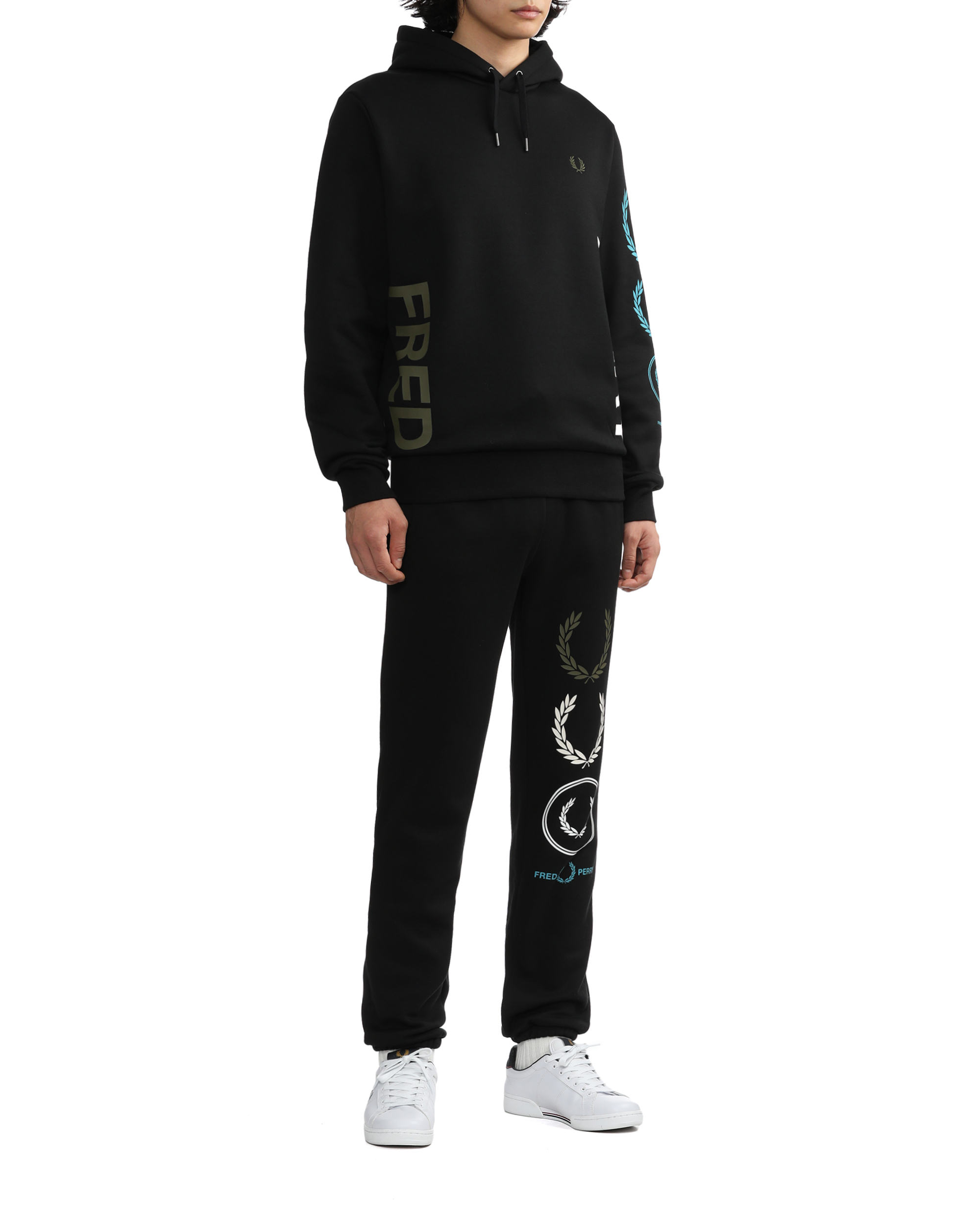 パーカー・フーディ FRED PERRY Sharp Rave Graphic Hooded Sweatshirt 102 AFPM2336 Fred Perry Graphic branding hoodie | ITeSHOP
