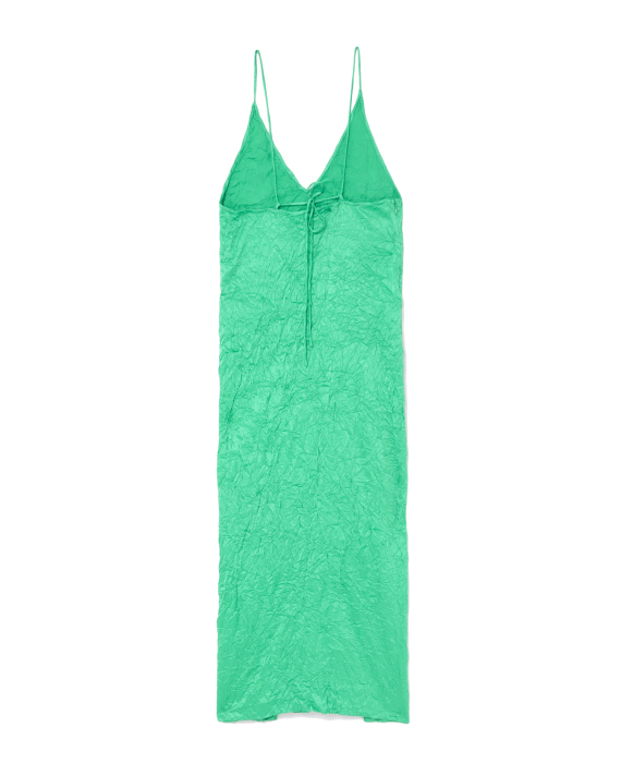 GANNI Crinkled satin slip dress