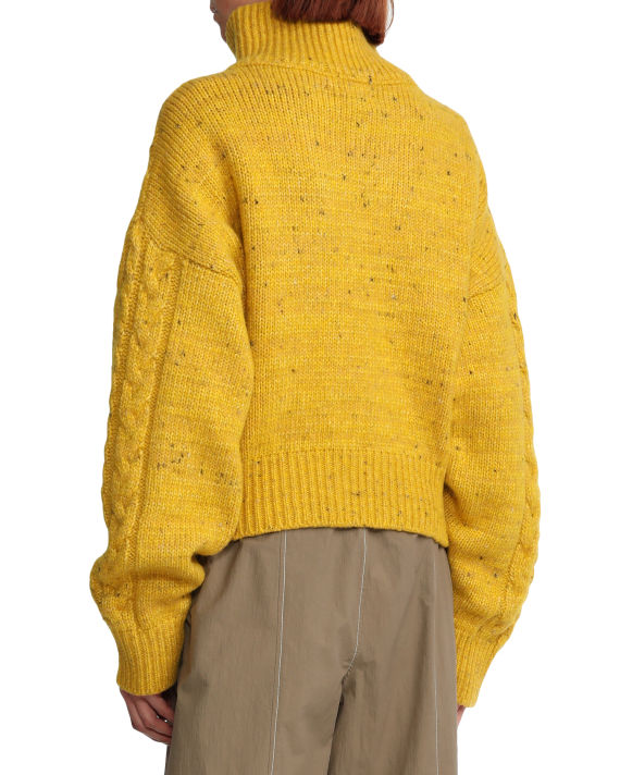 GANNI Zipup cable knit sweater