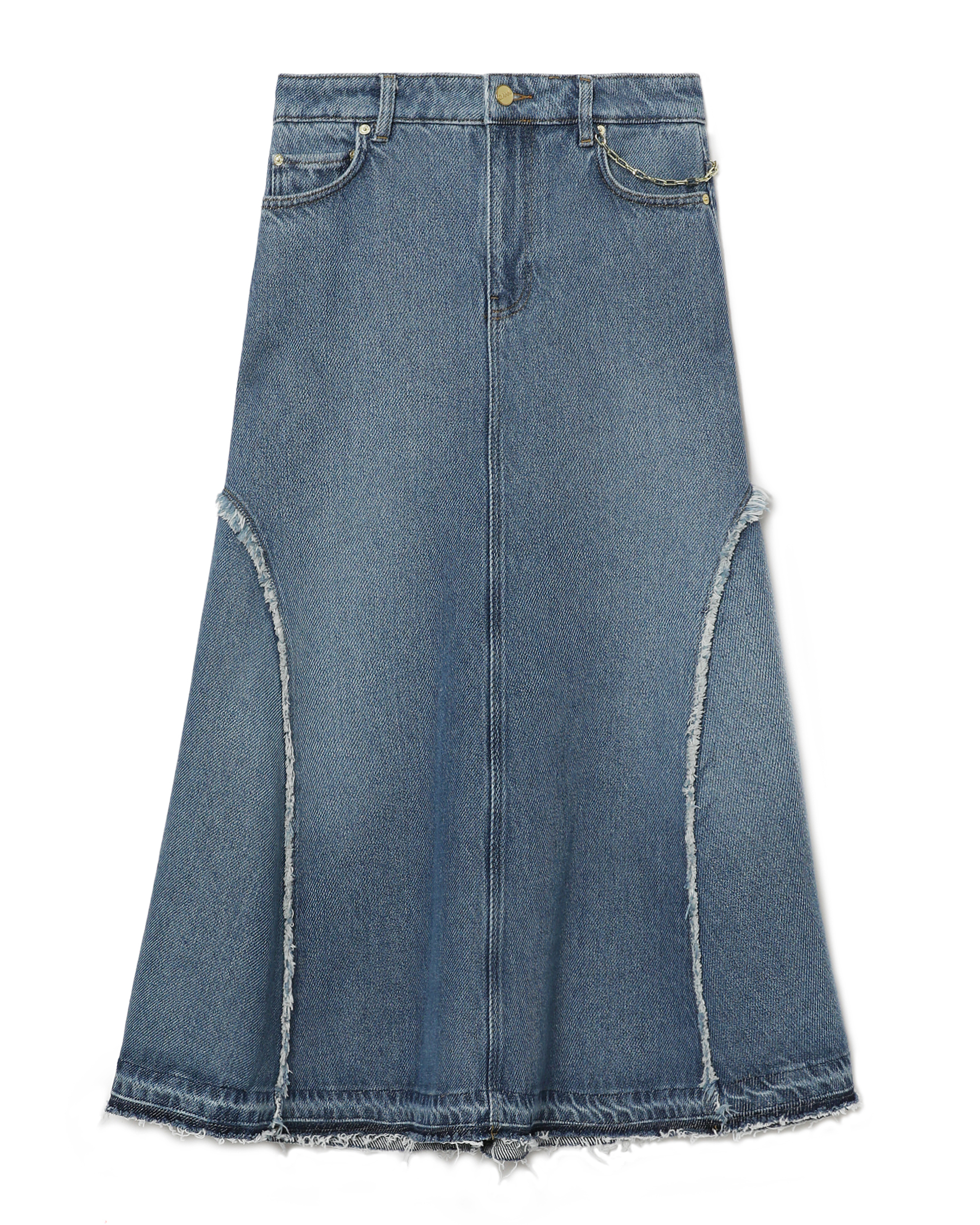 GANNI Denim midi skirt