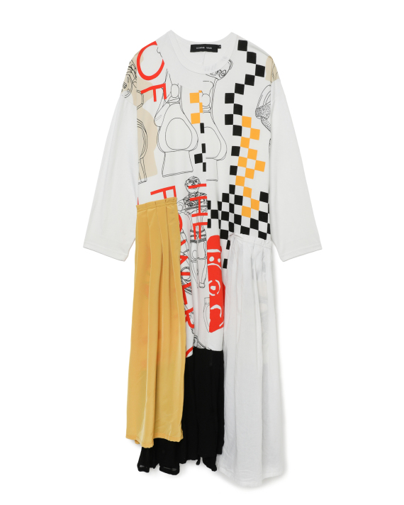 GOMME Printed and panelled dress