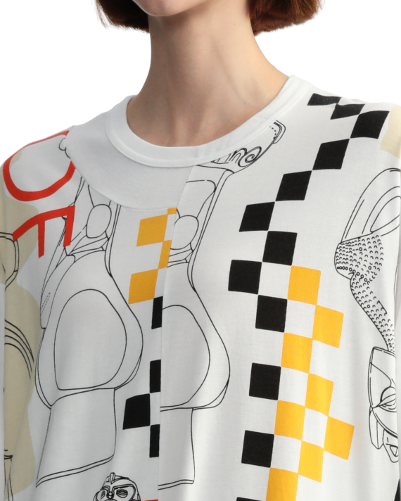 GOMME Printed and panelled dress