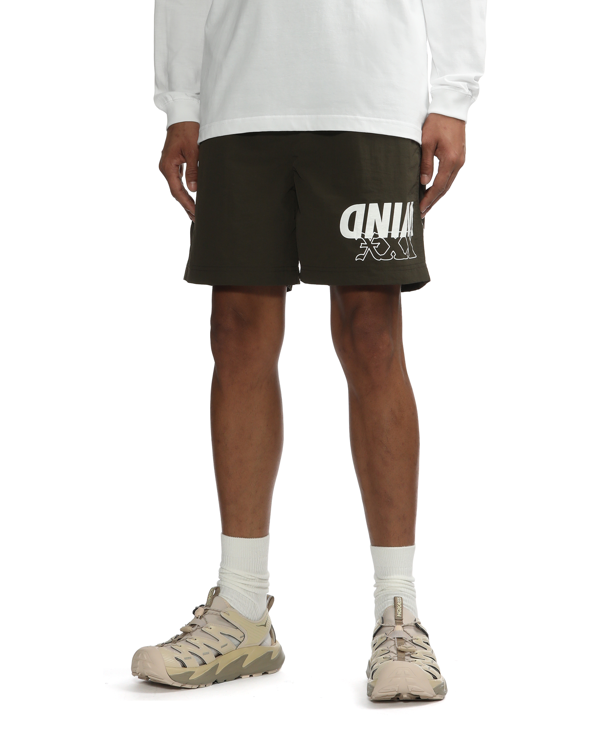 X WIND AND SEA nylon shorts