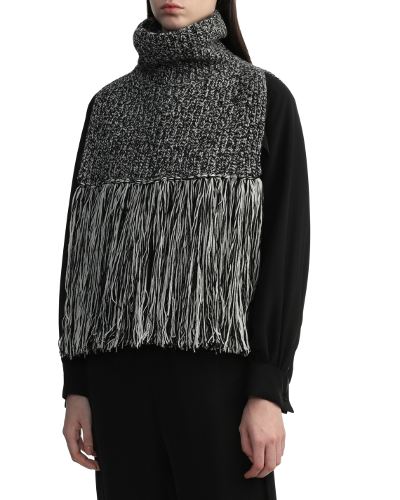 HYKE Fringed hem vest