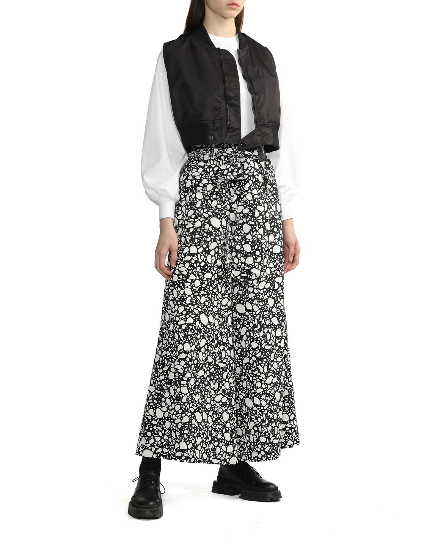 HYKE W/P PEBBLE PRINTED WIDE LEG PANTS ショッピング半額 hipomoto.com