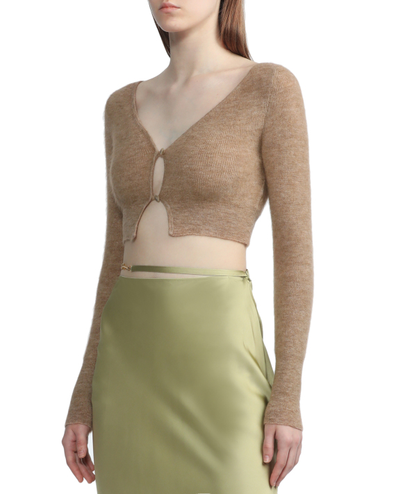 JACQUEMUS Le cardigan Alzou cropped mohair cardigan