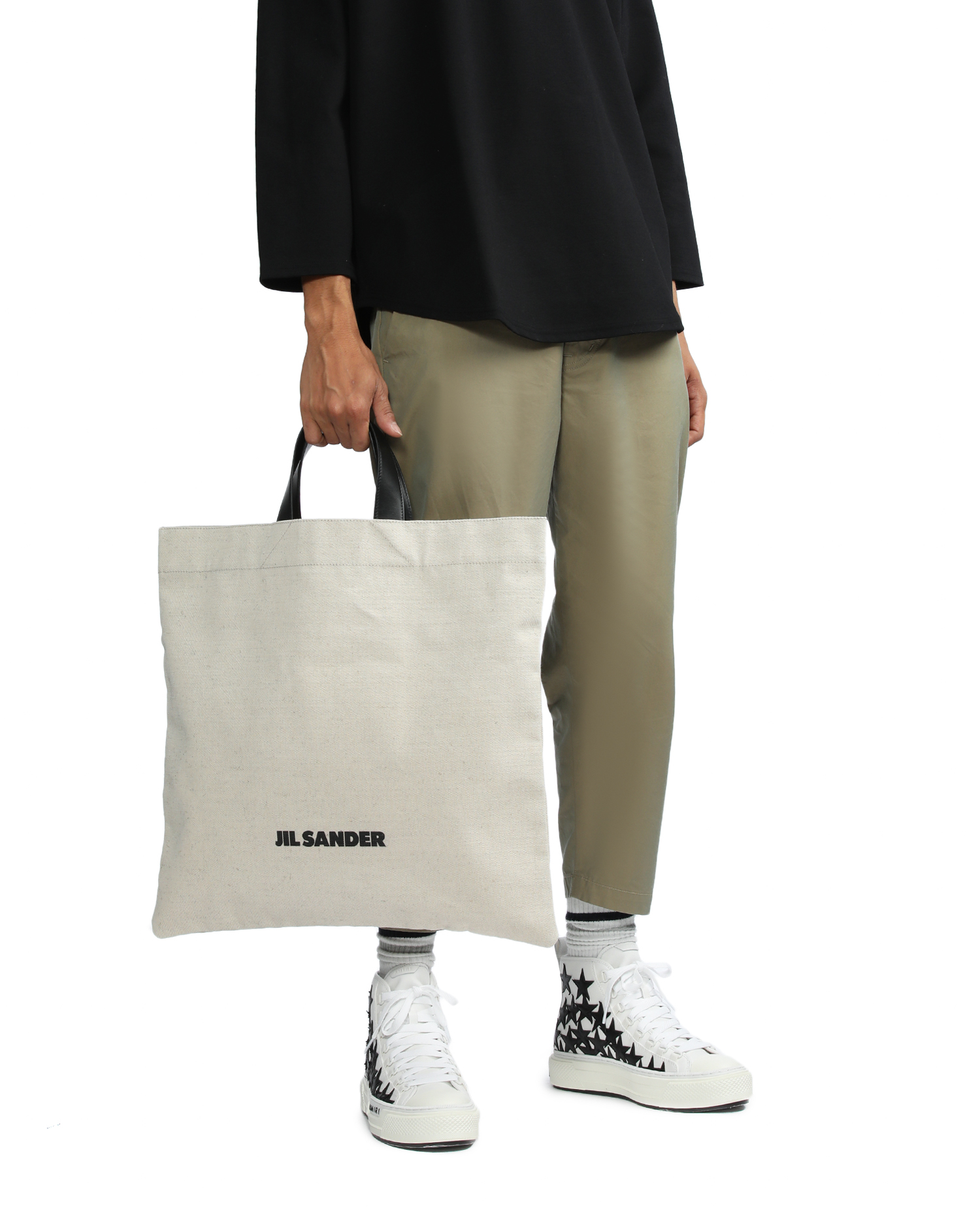 トートバッグ Jil Sander 'Border Book Tote Square' shopping bag JIL SANDER - SQUARE TOTE BAG BOOK BEIGE – LE LABO STORE