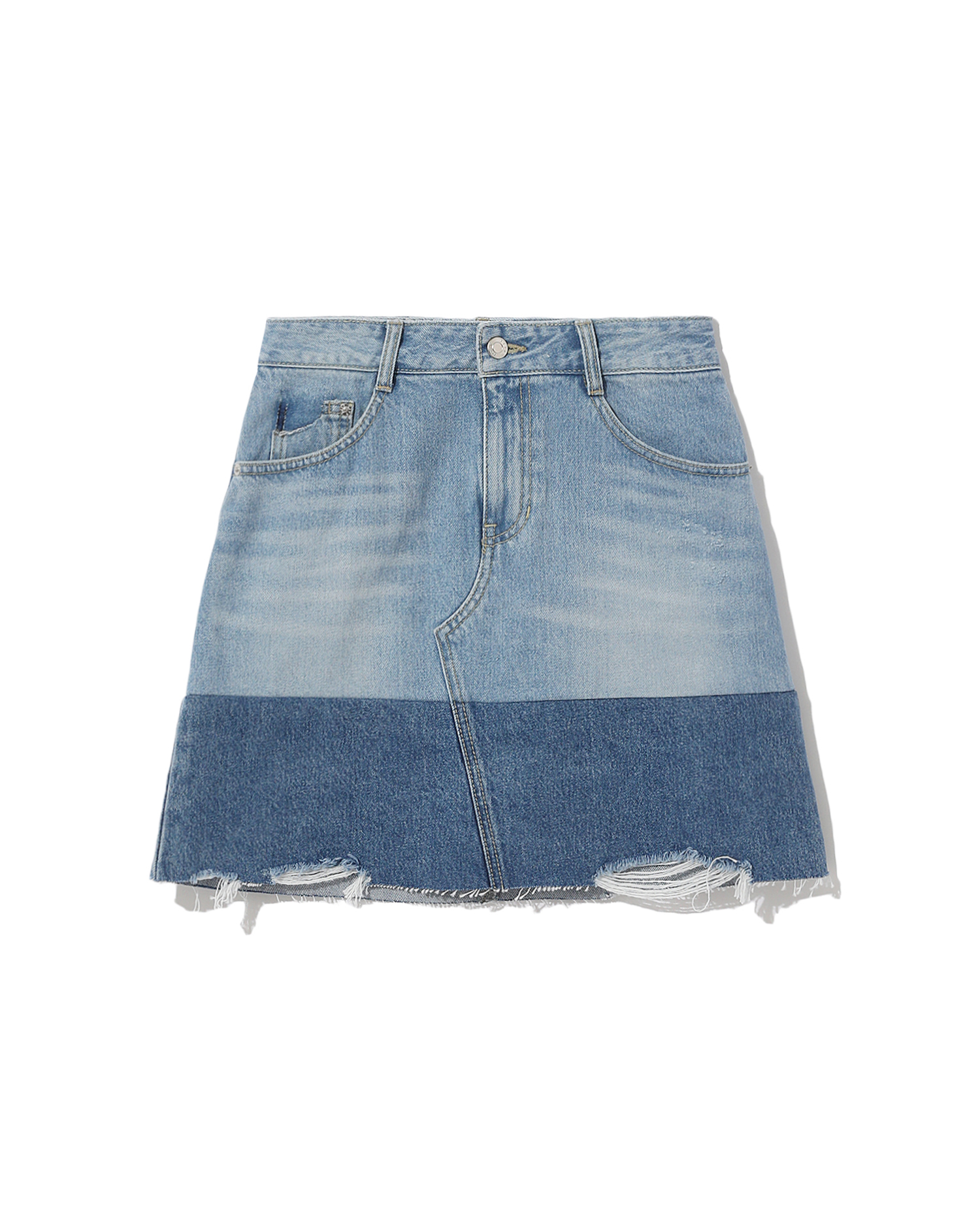 two tone denim skirt