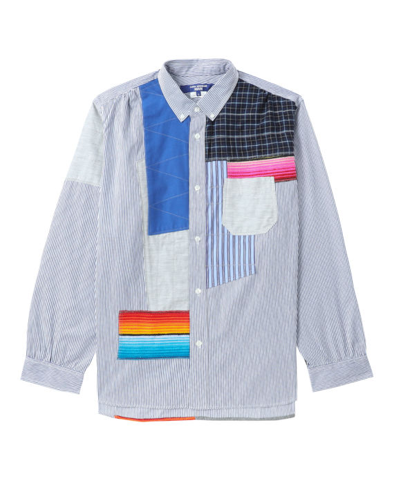 JUNYA WATANABE MAN Patchwork buttondown striped shirt