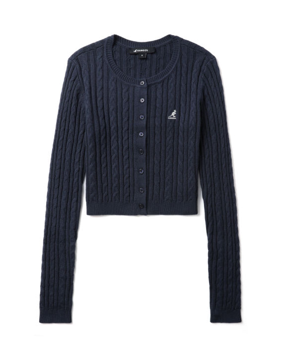 Cropped cable-knit cardigan image number 0
