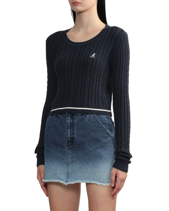 Cropped cable-knit pullover image number 2