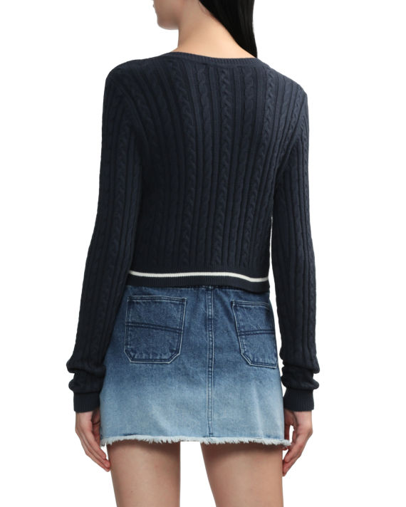 Cropped cable-knit pullover image number 3