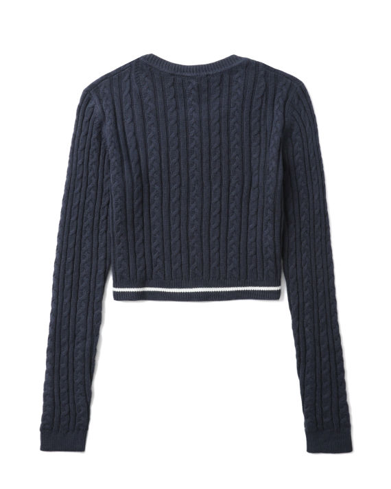 Cropped cable-knit pullover image number 5