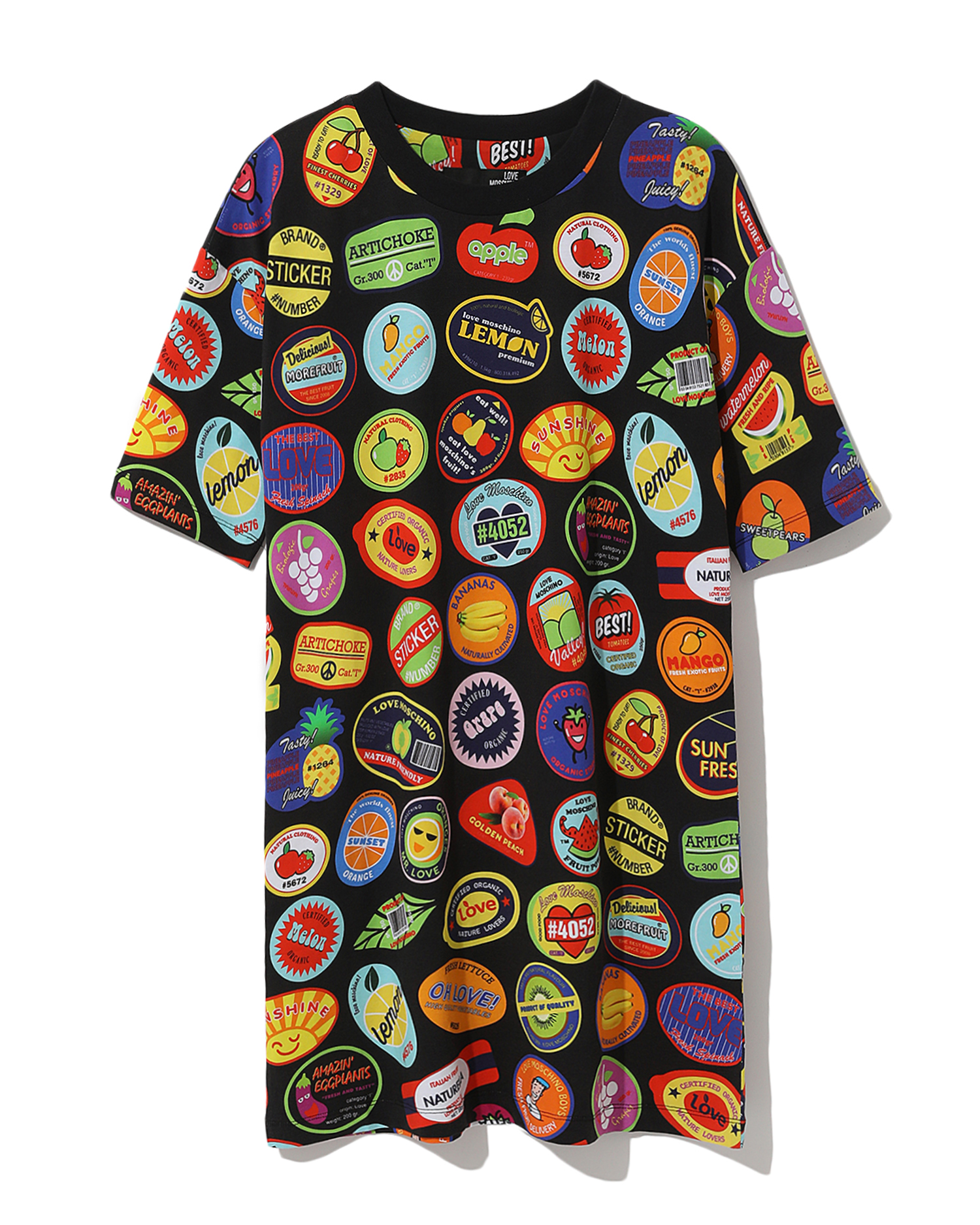 LOVE MOSCHINO Fruit sticker t-shirt dress