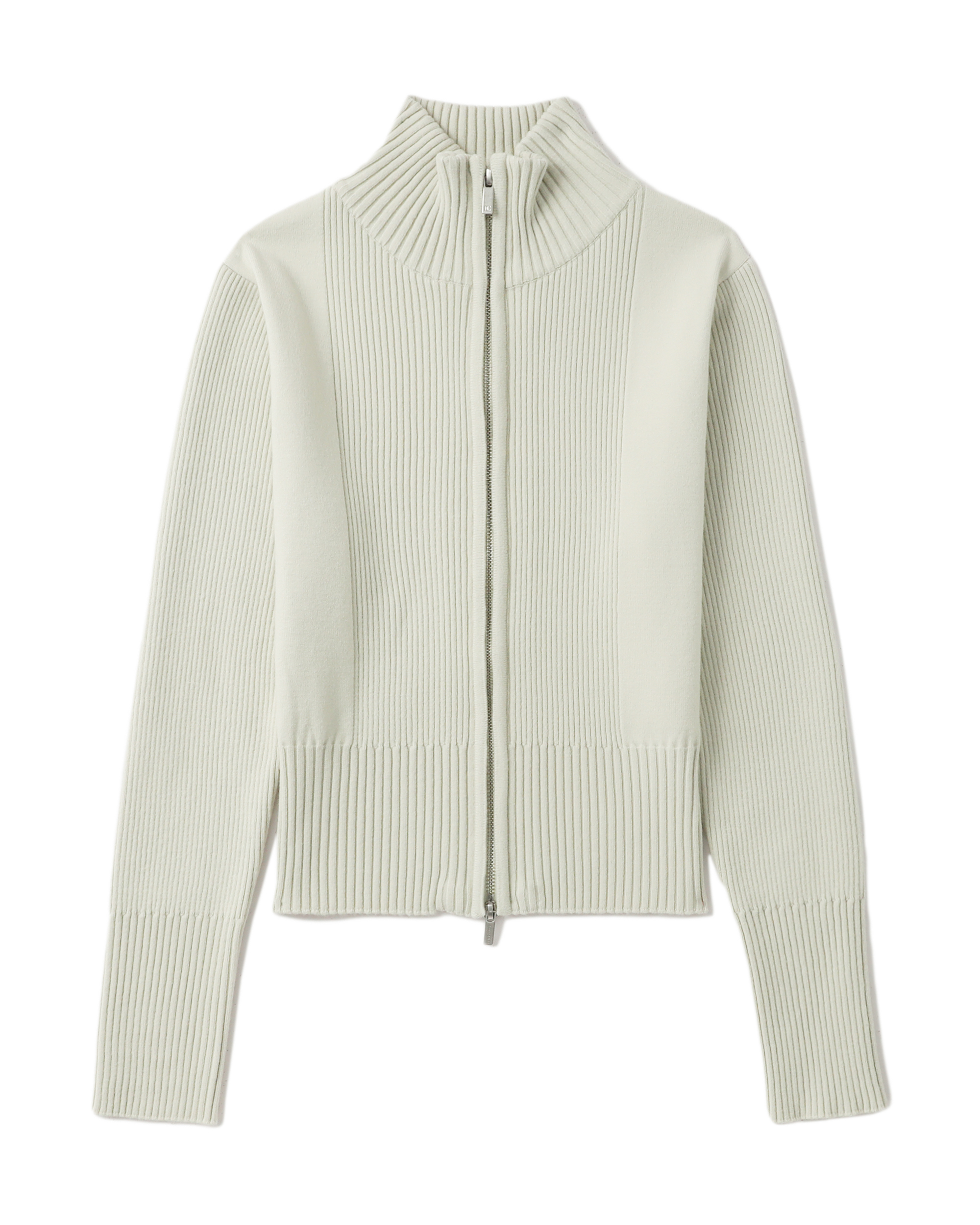 LOW CLASSIC High neck zip-up cardigan