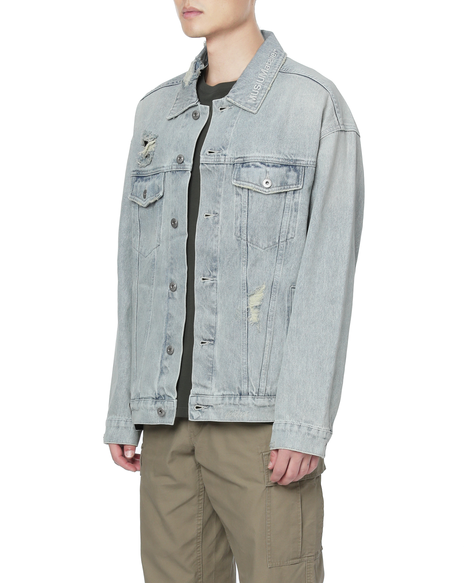 all saints two tone denim jacket