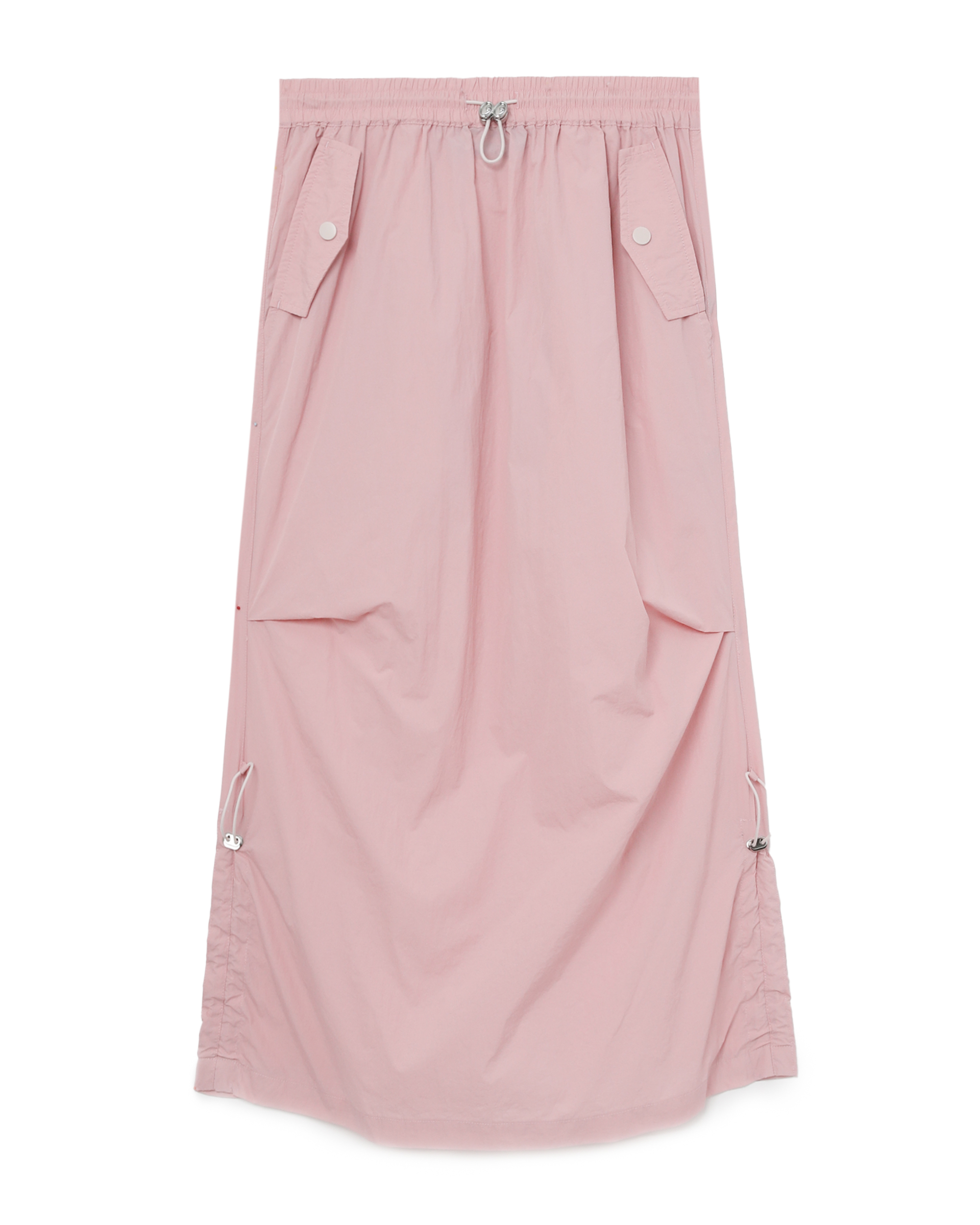 Mini Cream Elastic Waist Midi Skirt