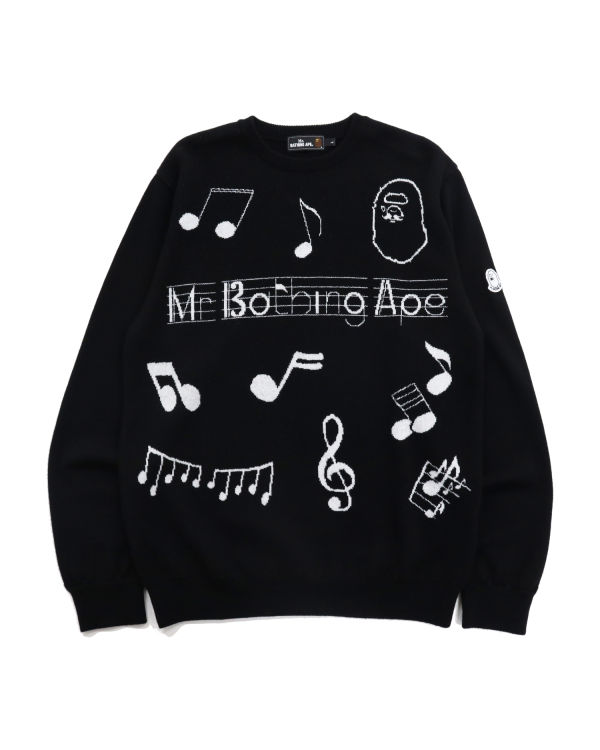 Shop Music Score Knit Sweater Online | BAPE