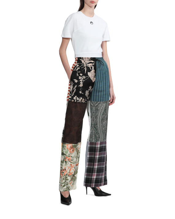 MARINE SERRE Patchwork silk scarves lounge pants