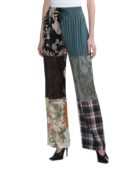 MARINE SERRE Patchwork silk scarves lounge pants