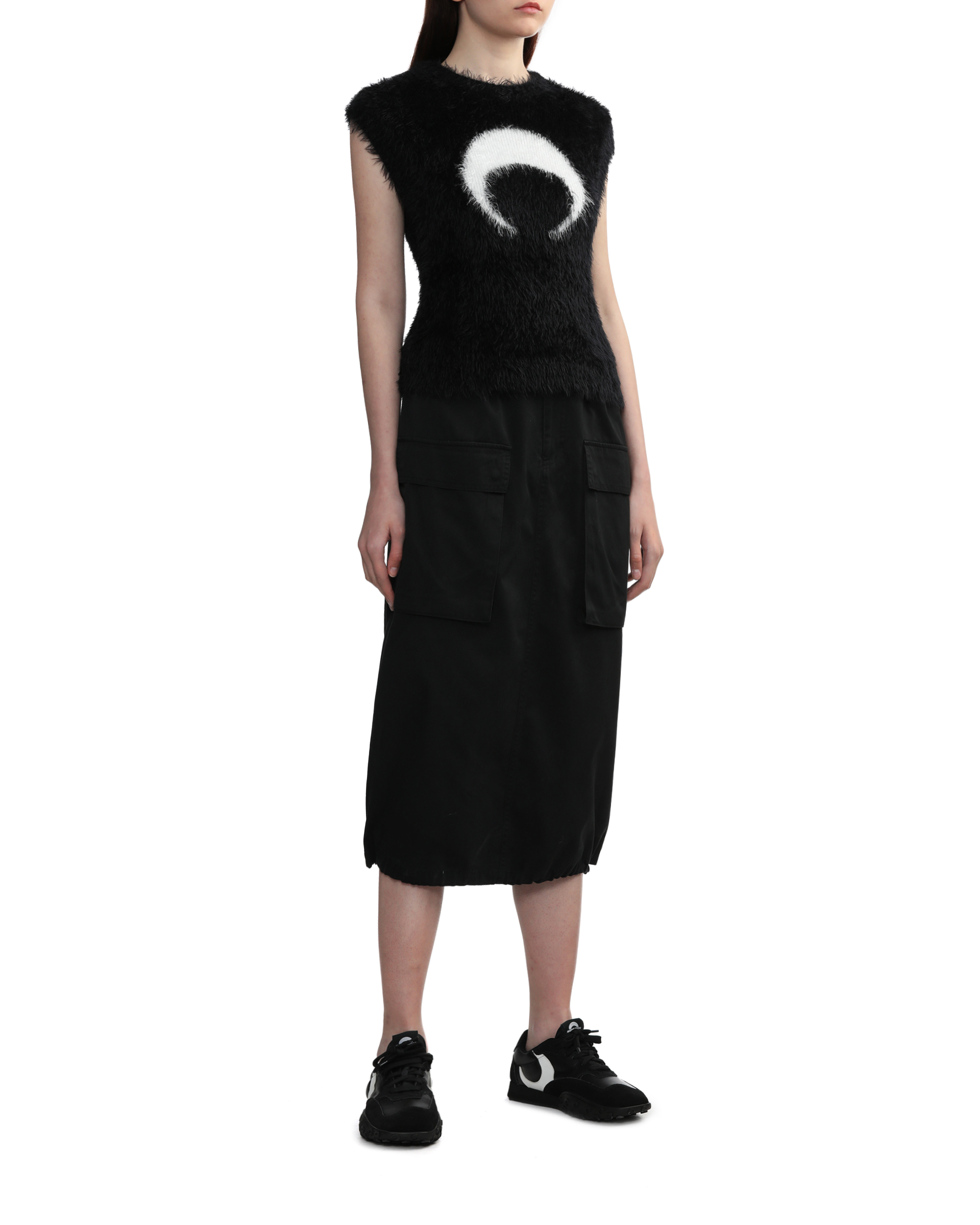 MARINE SERRE Wild puffy sleeveless knit pullover | ITeSHOP