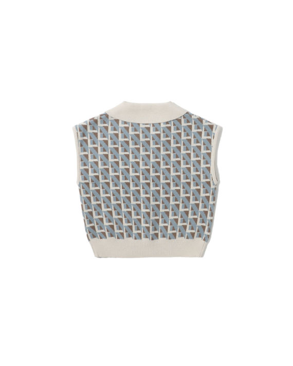 Patterned cropped knit vest image number 5