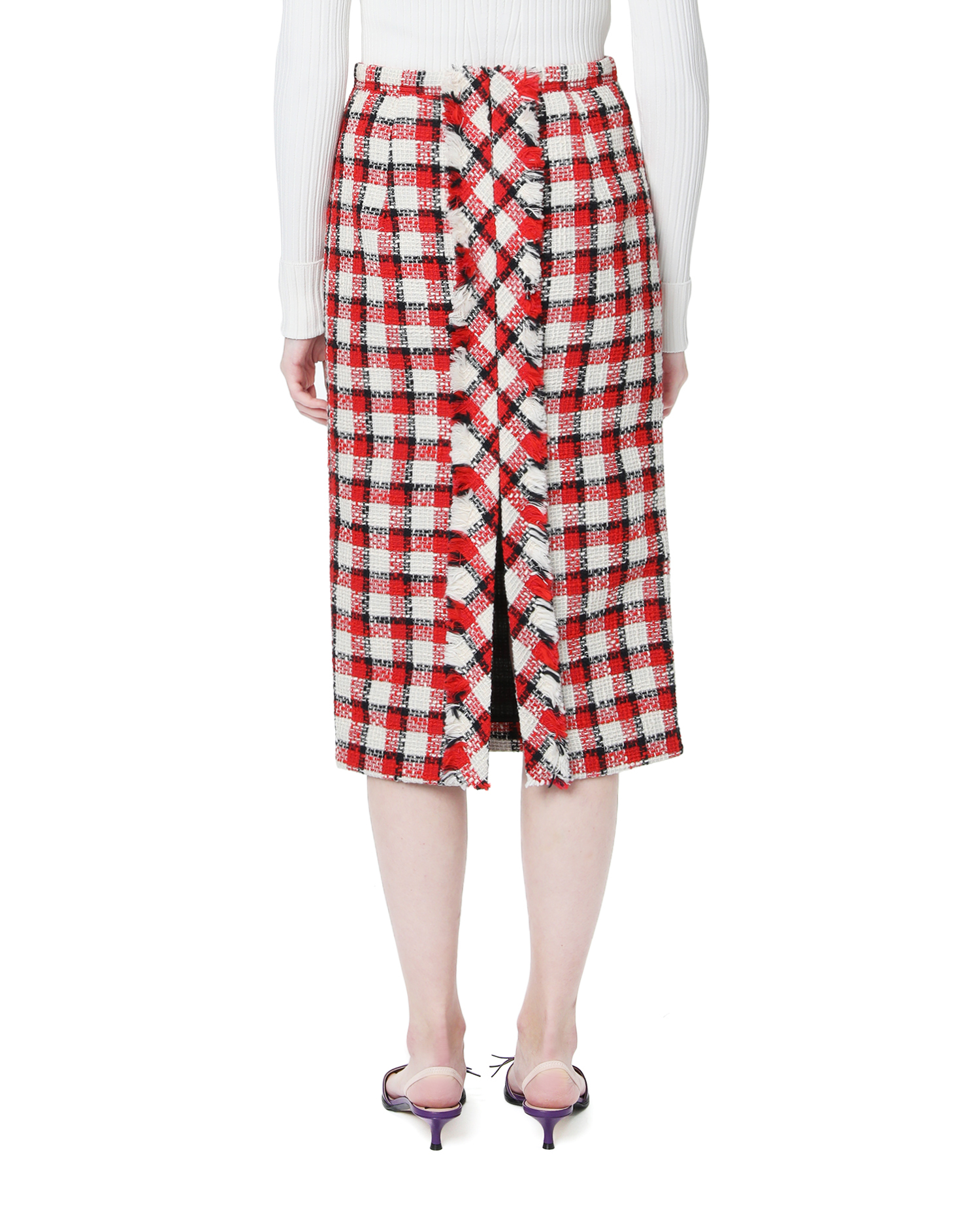 red gingham pencil skirt