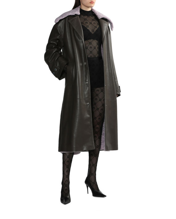 Faux shearling belted coat image number 1