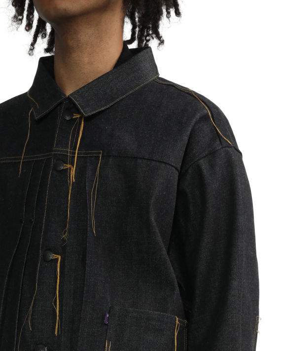 Loose thread denim jacket image number 4